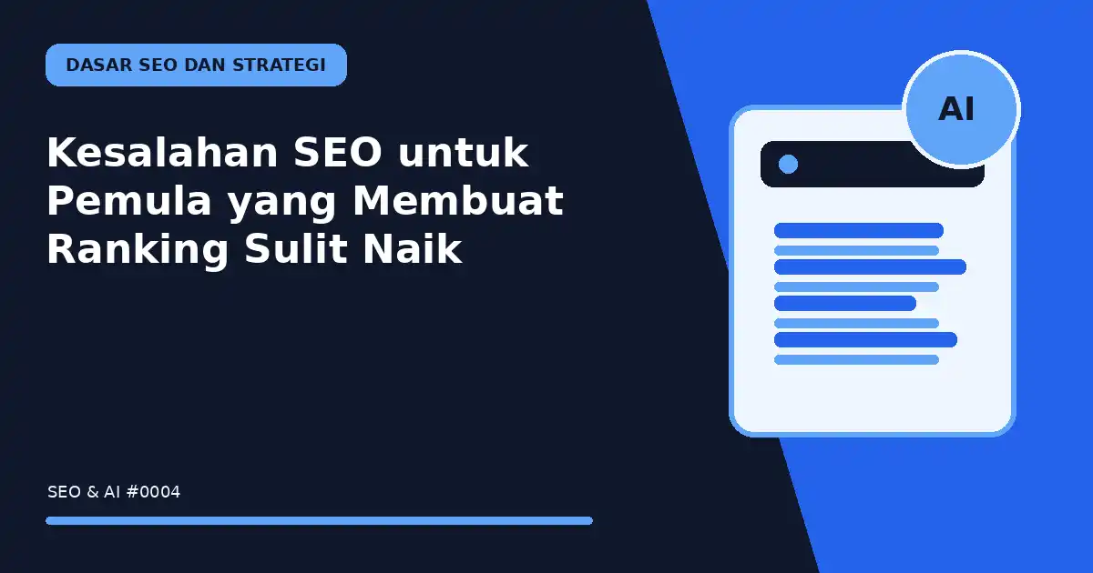 Kesalahan SEO untuk Pemula yang Membuat Ranking Sulit Naik