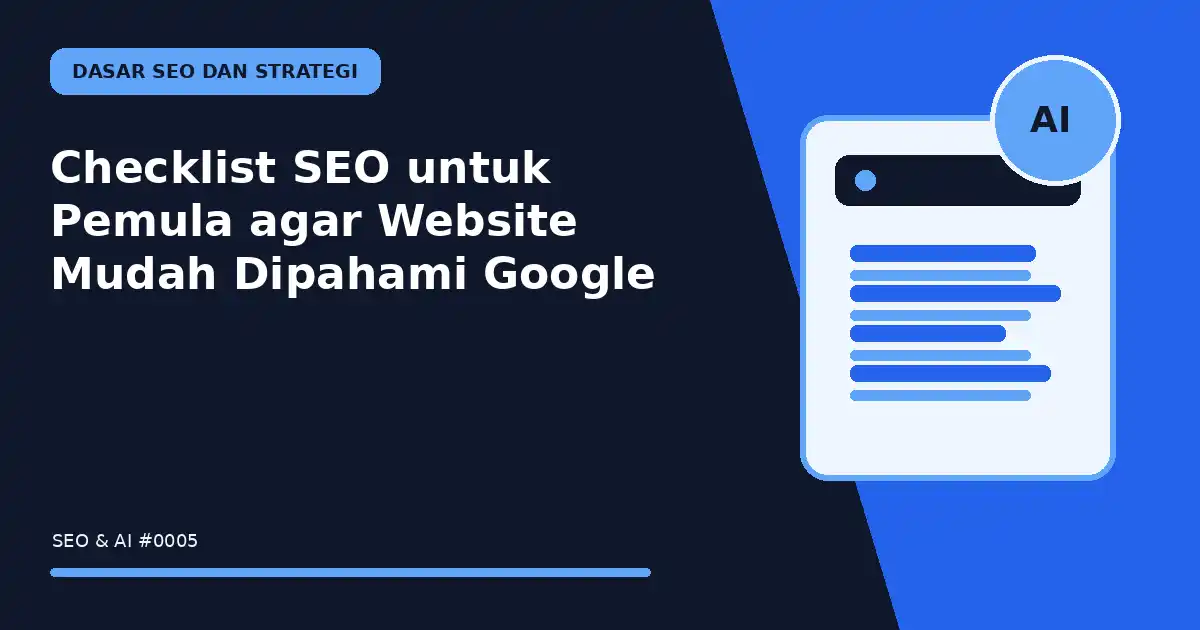 checklist seo untuk pemula agar website mudah dipahami google