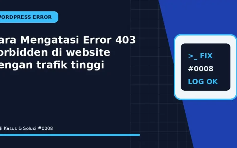 Cara Mengatasi Error 403 Forbidden di website dengan trafik tinggi