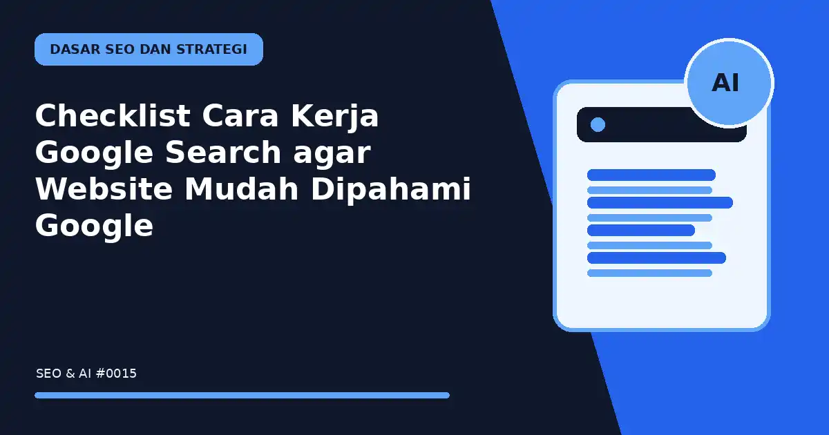 Checklist Cara Kerja Google Search agar Website Mudah Dipahami Google