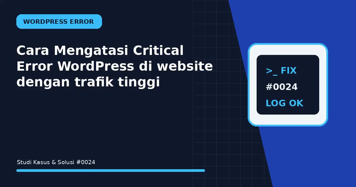 cara mengatasi critical error wordpress di website dengan trafik tinggi