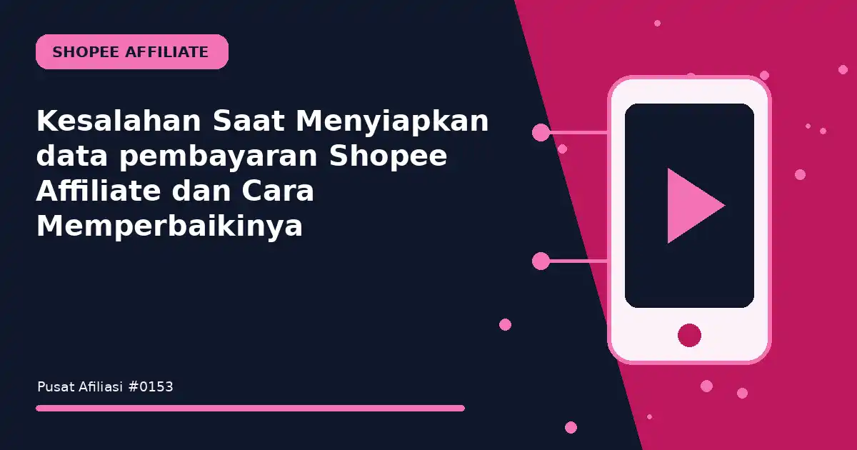 Kesalahan Saat Menyiapkan data pembayaran Shopee Affiliate dan Cara Memperbaikinya