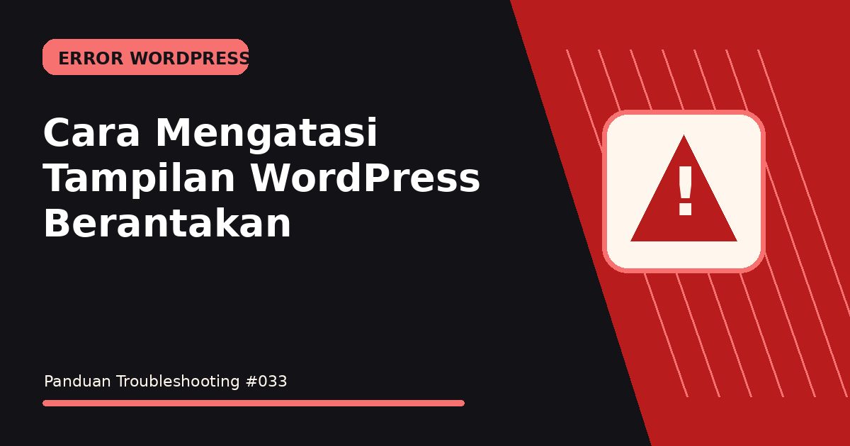Cara Mengatasi Tampilan WordPress Berantakan