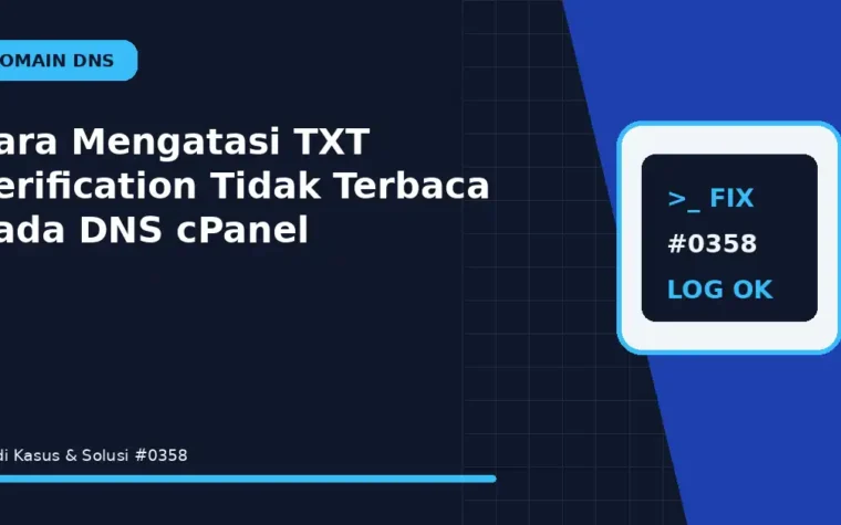 Cara Mengatasi TXT Verification Tidak Terbaca pada DNS cPanel