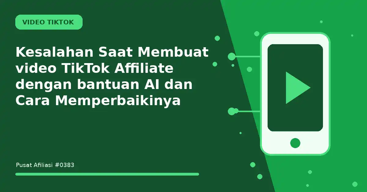 Kesalahan Saat Membuat video TikTok Affiliate dengan bantuan AI dan Cara Memperbaikinya