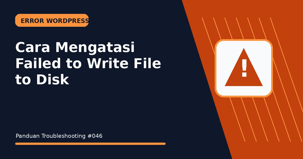 Cara Mengatasi Failed to Write File to Disk