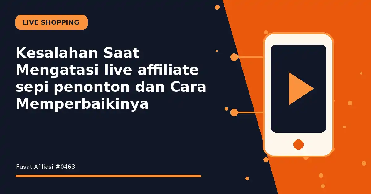 mengatasi live affiliate sepi penonton