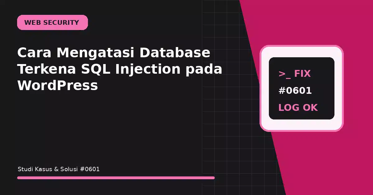 Cara Mengatasi Database Terkena SQL Injection pada WordPress