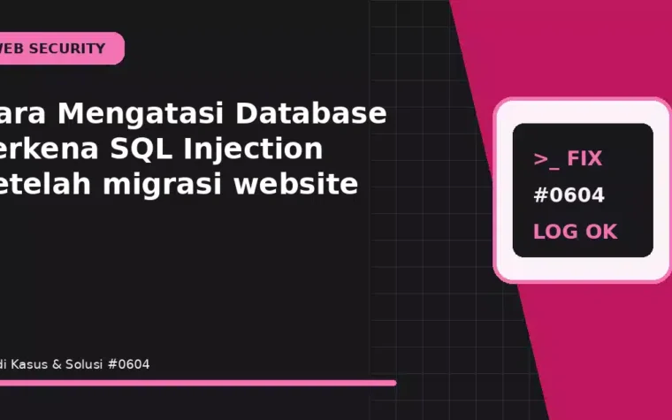 Cara Mengatasi Database Terkena SQL Injection setelah migrasi website