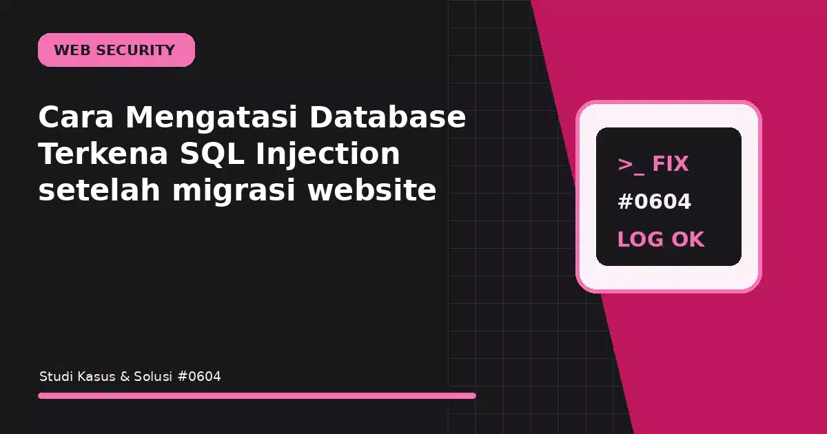 Cara Mengatasi Database Terkena SQL Injection setelah migrasi website