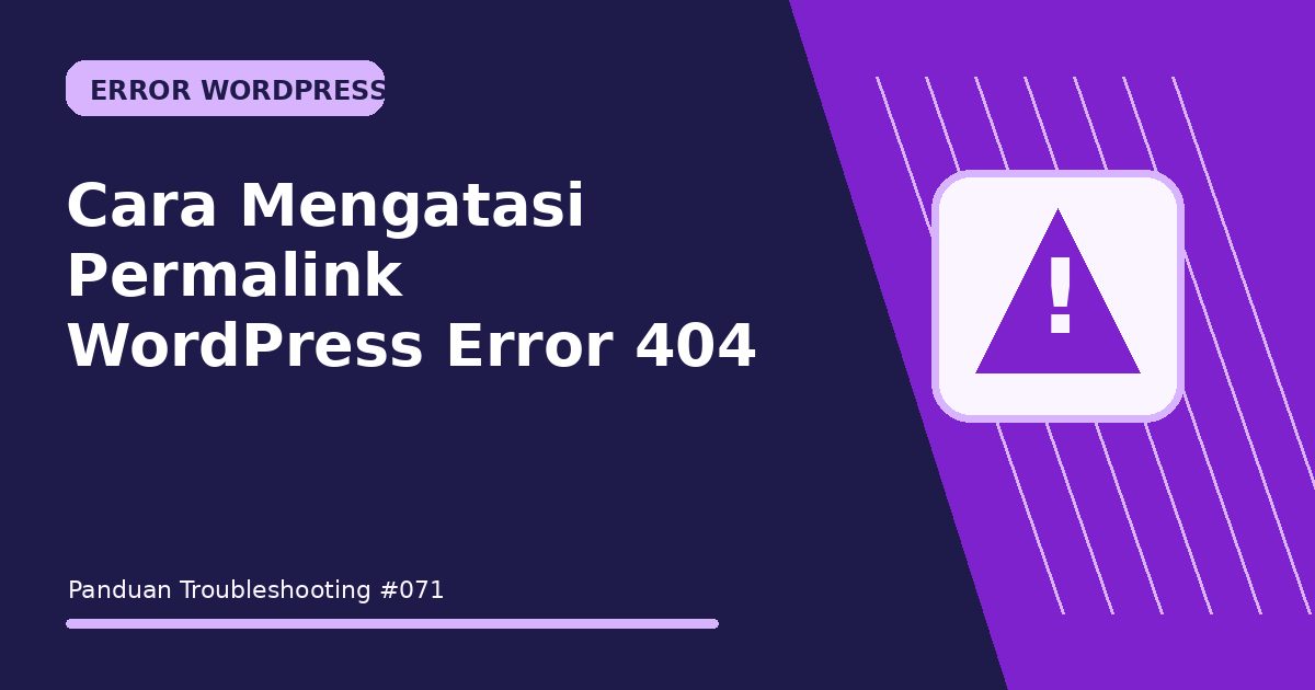 Cara Mengatasi Permalink WordPress Error 404