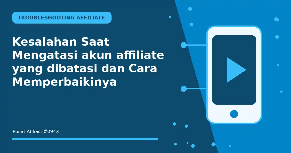 Kesalahan Saat Mengatasi akun affiliate yang dibatasi dan Cara Memperbaikinya