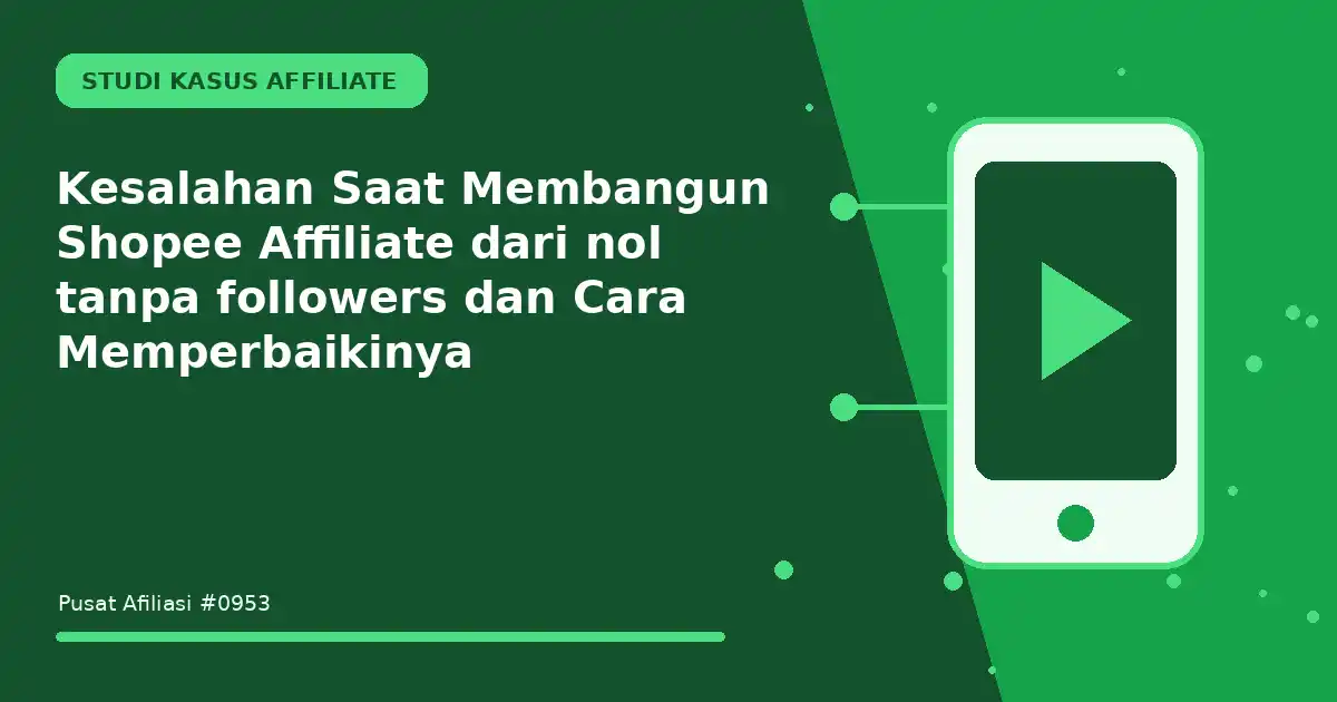membangun shopee affiliate dari nol tanpa followers
